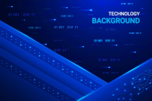 Technology background with Cyan color circuits, Glow and lights.