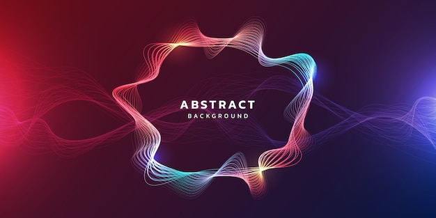 Technology background with futuristic abstract glowing waves