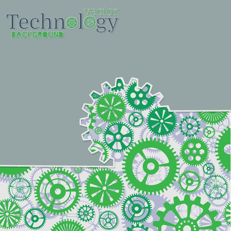 Vector technology background with gear wheel, cover template. vector background.