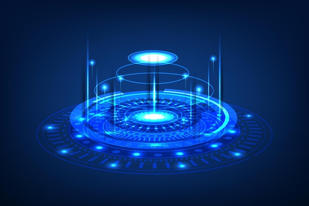 Hitech 디지털 데이터 연결 시스템과 컴퓨터 전자 디자인을 가진 기술 배경