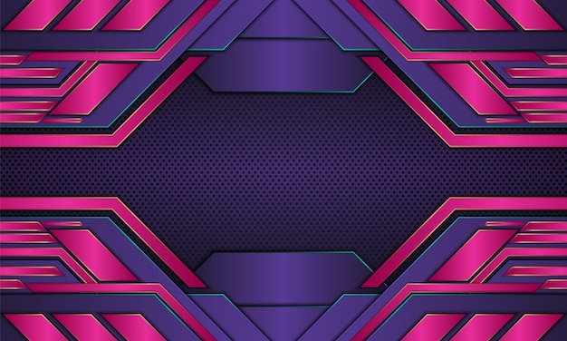 Vector technology background with neon stripes