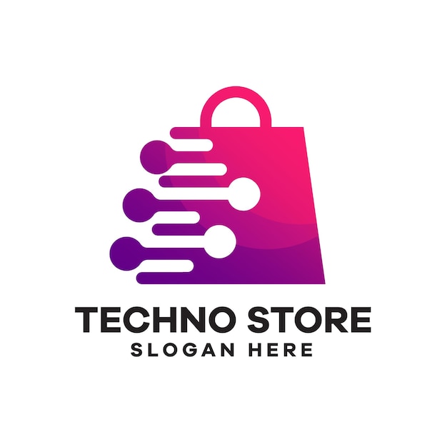 Vector technology bag gradient logo design