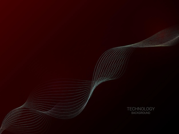 Technology Banner With Particle Wave Abstract Background Vector Illustration