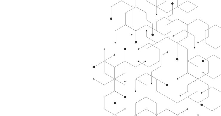 Vector technology black hexagon diagram concept