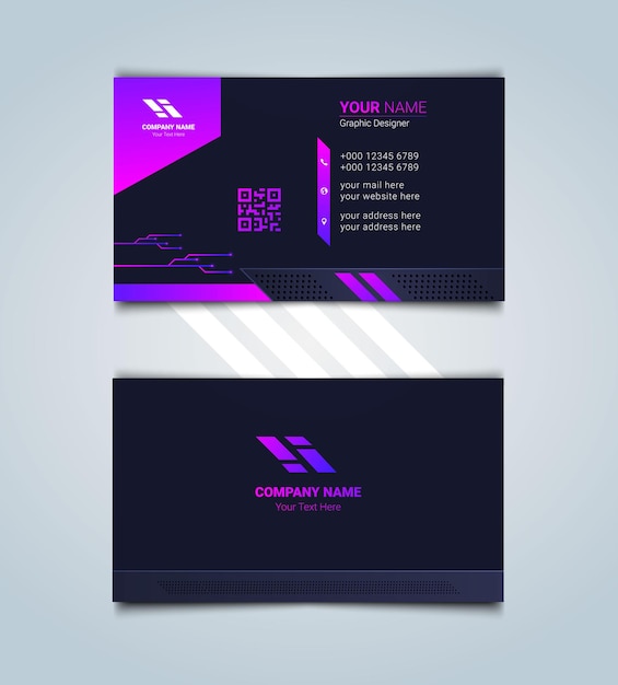 Technology Business Card Design With Pattern