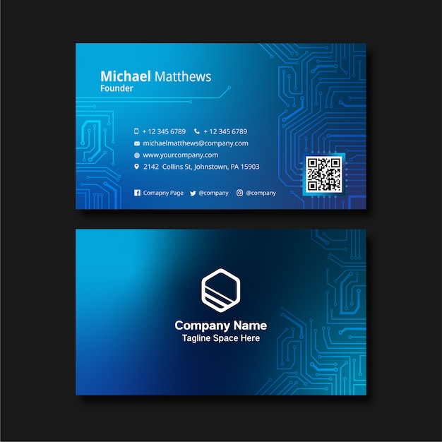 Vector technology business card