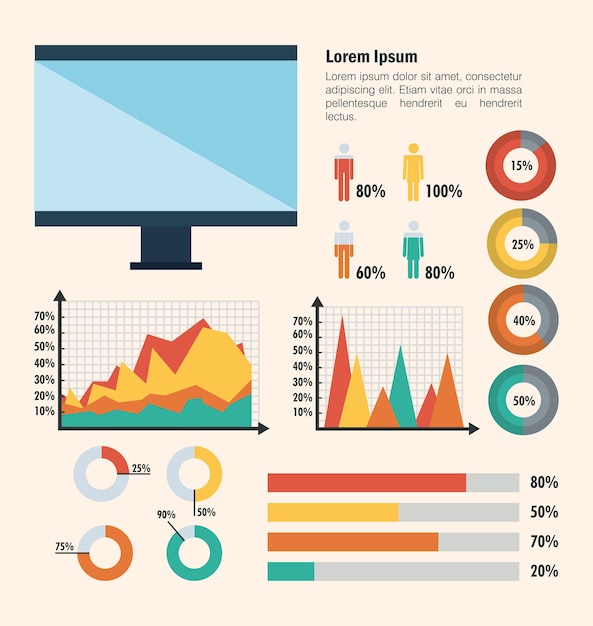 Tecnologia e icone del modello di infographic di affari