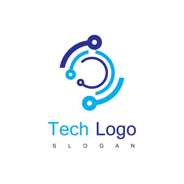 Technology circuit logo template