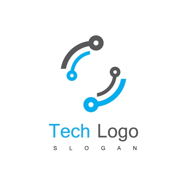 Technology circuit logo template