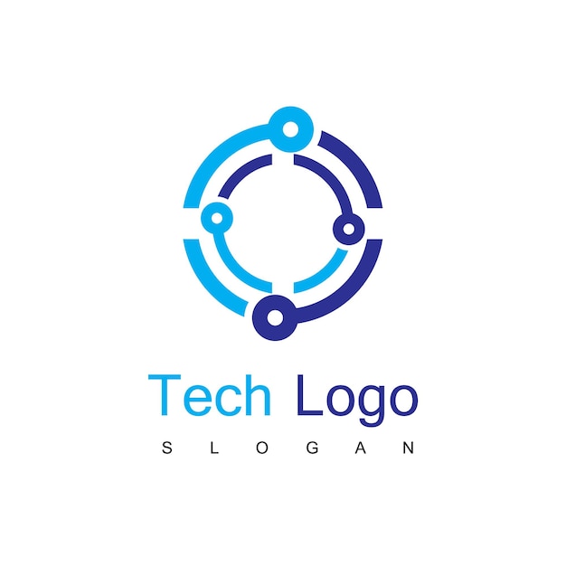 Technology circuit logo template