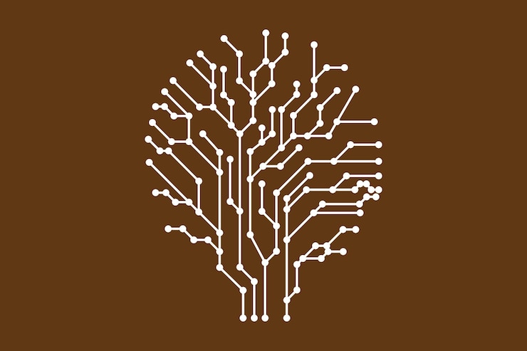 Vector technology circuits tree design art