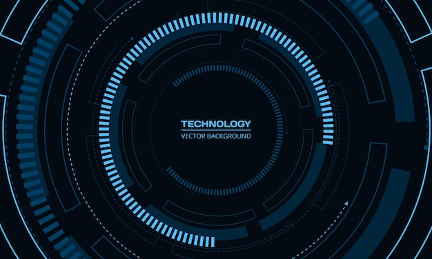 Vector technology circular structure elements scifi futuristic cyber hud concept background hitech interface concept technology innovation communication cyberpunk concept background vector illustration