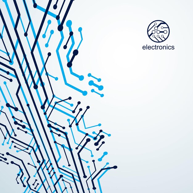 Elemento cibernetico di comunicazione tecnologica. illustrazione astratta di vettore del circuito stampato. contesto delle moderne tecnologie di innovazione