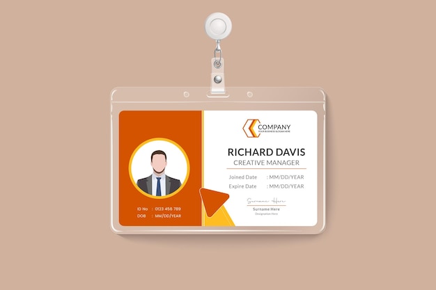 テクノロジー企業のエレガントな ID カードのデザイン