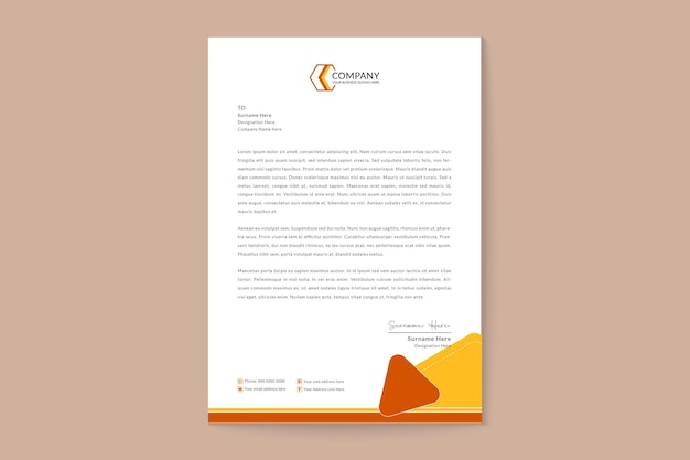 Technology company elegant letterhead template