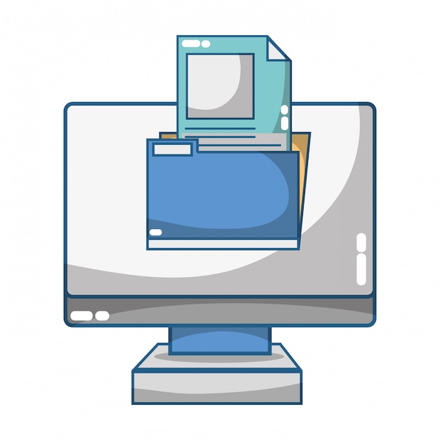 Vector technology computing cartoon