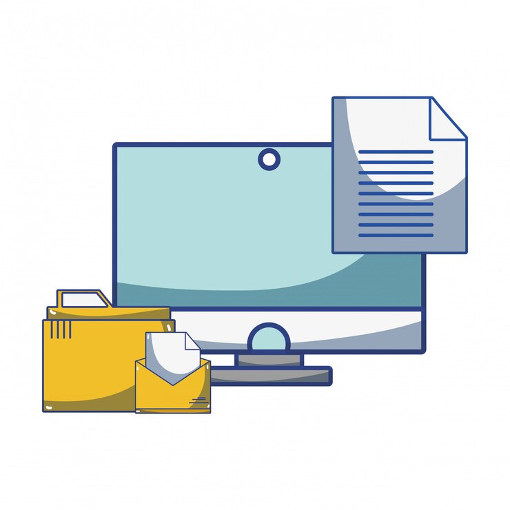 Vector technology computing cartoon