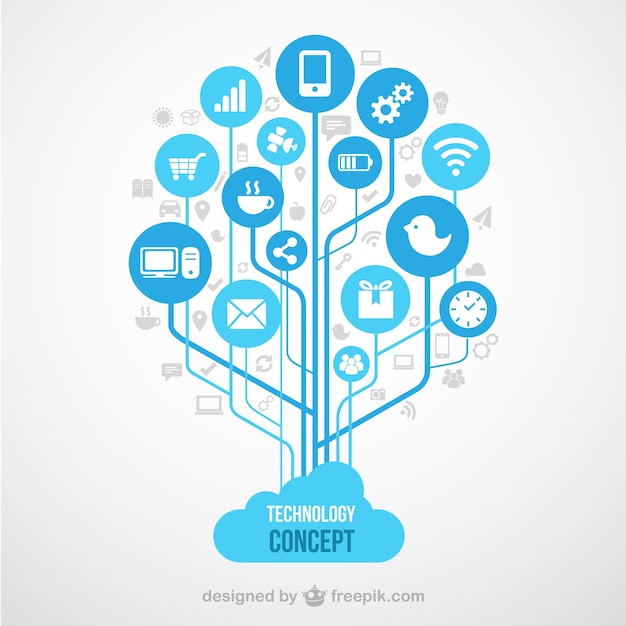 Vettore concetto di tecnologia icone
