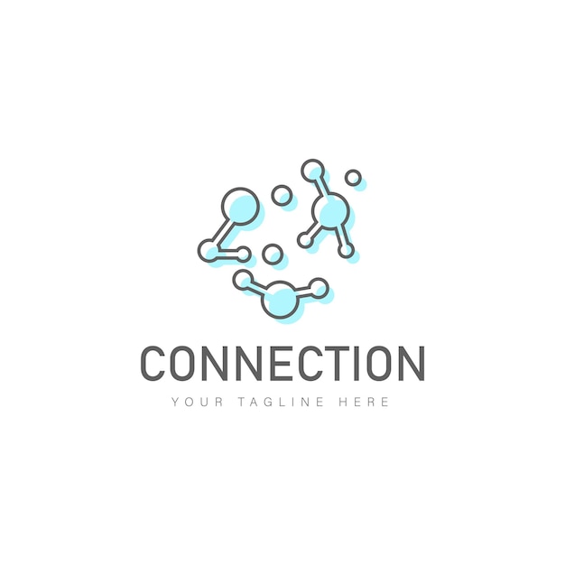 Technology connection point logo design illustration icon