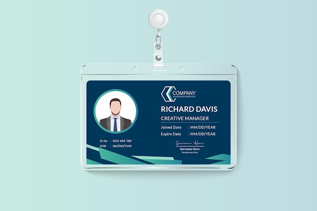 Technology corporate company ID card template