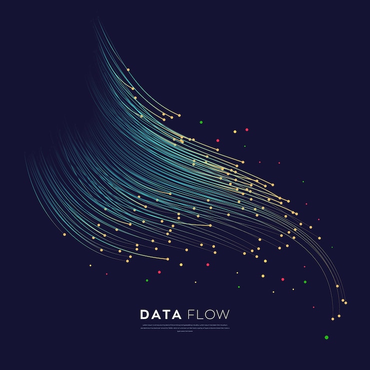 Technology data flow background