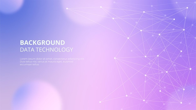 Technology data gradient background with network lines