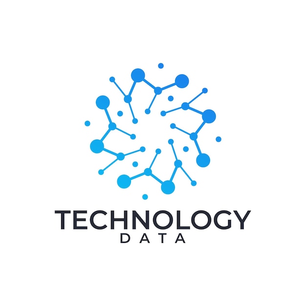 Technology data modern logo design