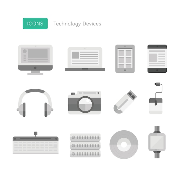 Technology device icons