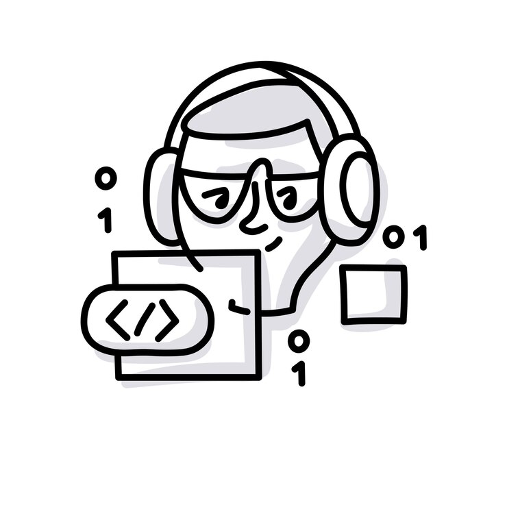 Vector technology doodle icons