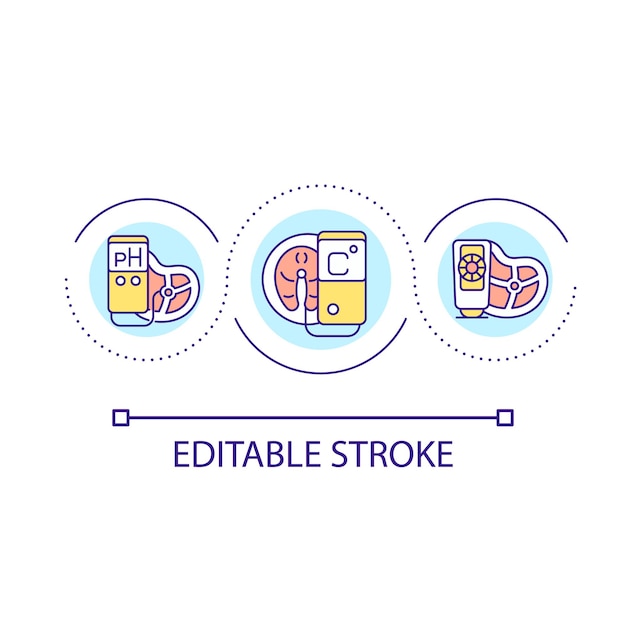 Technology of food inspection loop concept icon