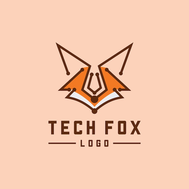 ベクトル ユニークな要素を持つtechnology foxのロゴ premiumベクター