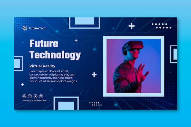 Vector technology and future banner template