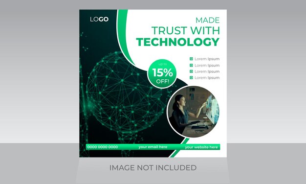 Technology gadget science flyer social media post template