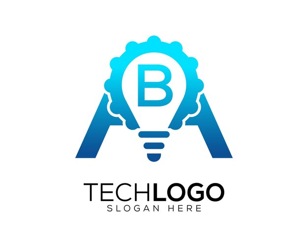 technology gradian color letter b logo