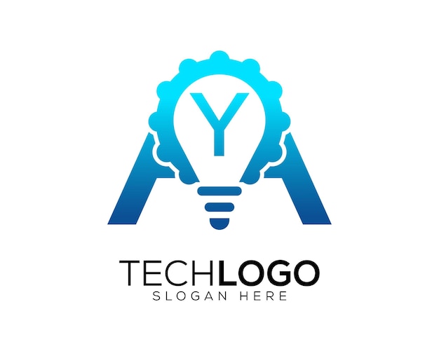 technology gradian color letter y logo