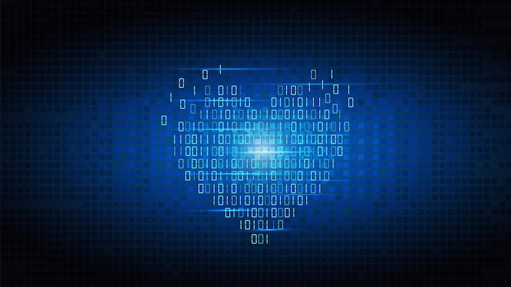 Vector 런타인 데이를 위한 디지털 테크 매트릭스 1과 0 기호 암호화 이진 인터넷 코딩 프로그래밍 배경 터 일러스트 개념