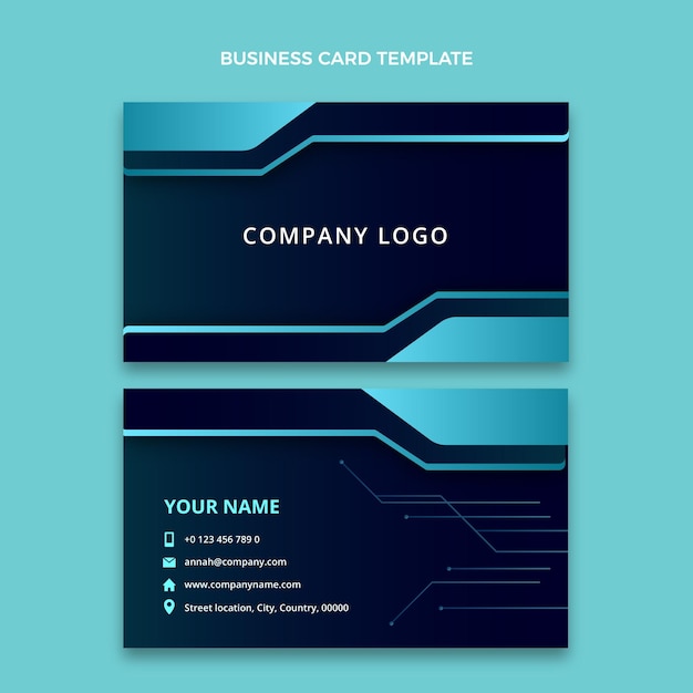 Vector technology horizontal business card