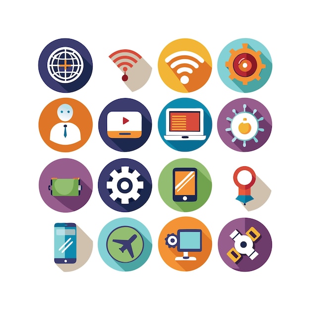 Technology Icon Set Vector Illustration for Documents Websites and Mobile Applications