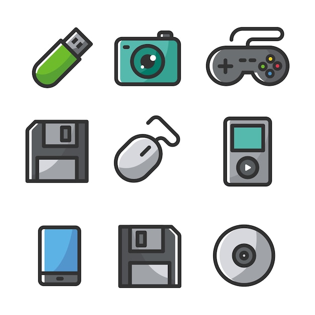 Vector technology icon set