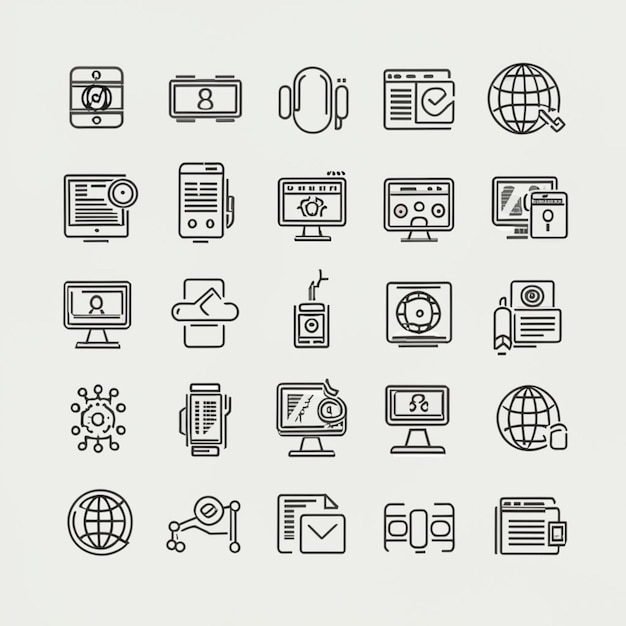 Technology icon vector set