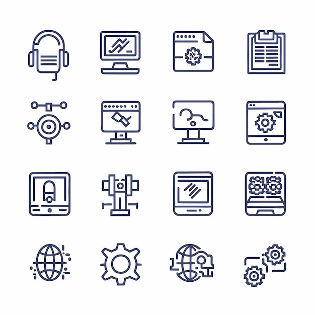 Vector technology icon vector set