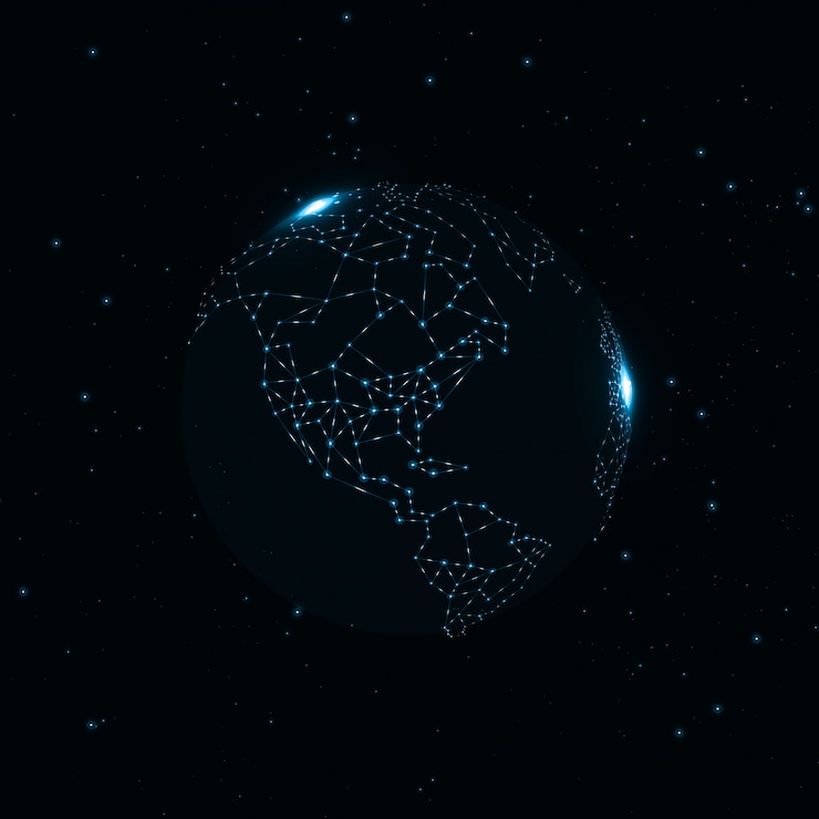 Vector technology image of globe