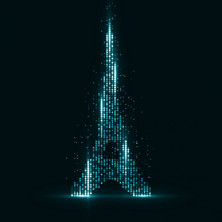 Vector technology image of paris