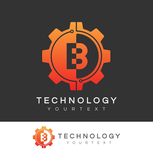 Technology initial letter b logo design