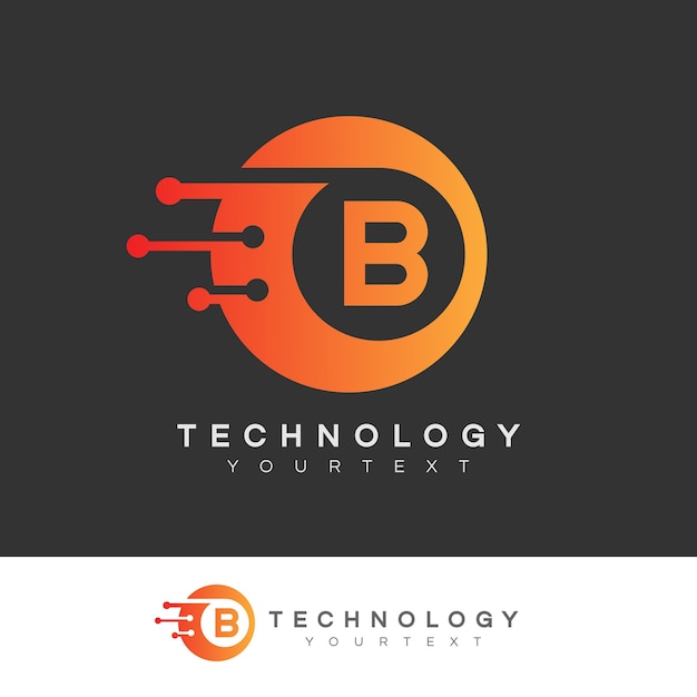 Technology initial letter b logo design