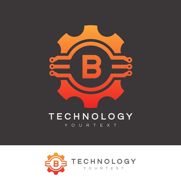 Tecnologia iniziale lettera b logo design