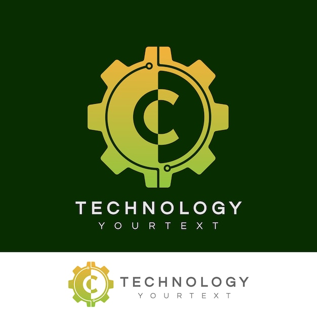 technology initial Letter C Logo design