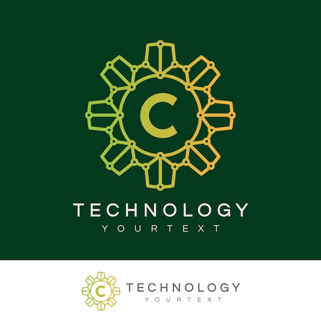technology initial Letter C Logo design