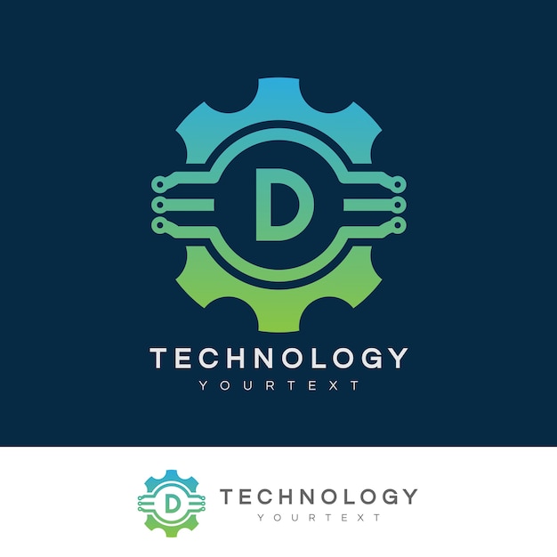 Technology initial letter d logo design