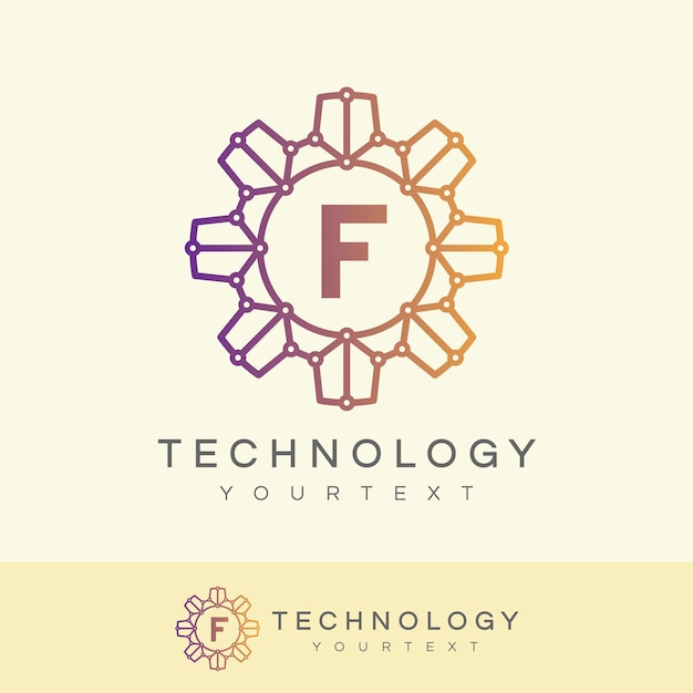 technology initial Letter F Logo design